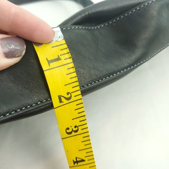 Tignanello Womens Black Leather Double Handles Buckle Straps Shoulder Bag - Picture 8 of 14